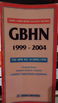 Image of Garis-Garis Besar Haluan Negara GBHN 1999-2004 TAP NO IV 4 MPR 1999